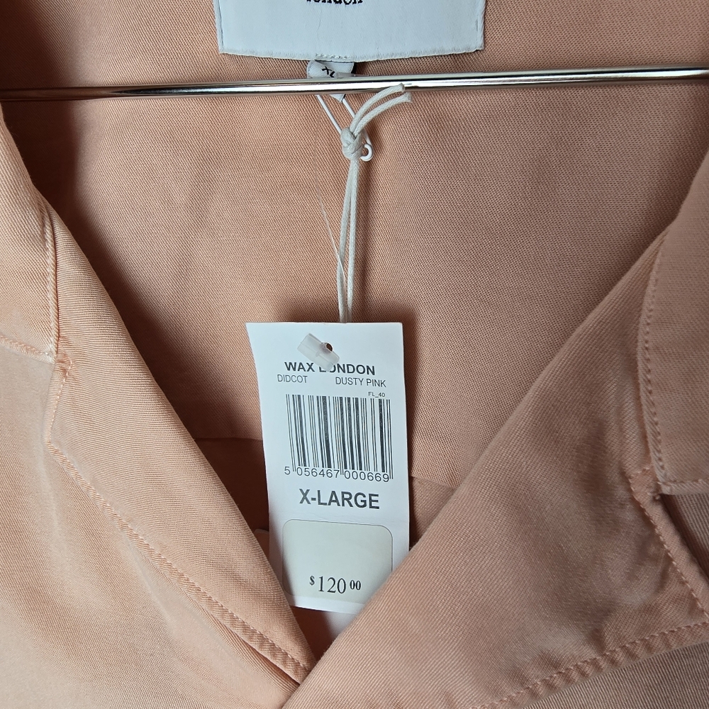 Wax London Men's Peach Short Sleeve Shirt NWT Size XL - Picture 4 of 6